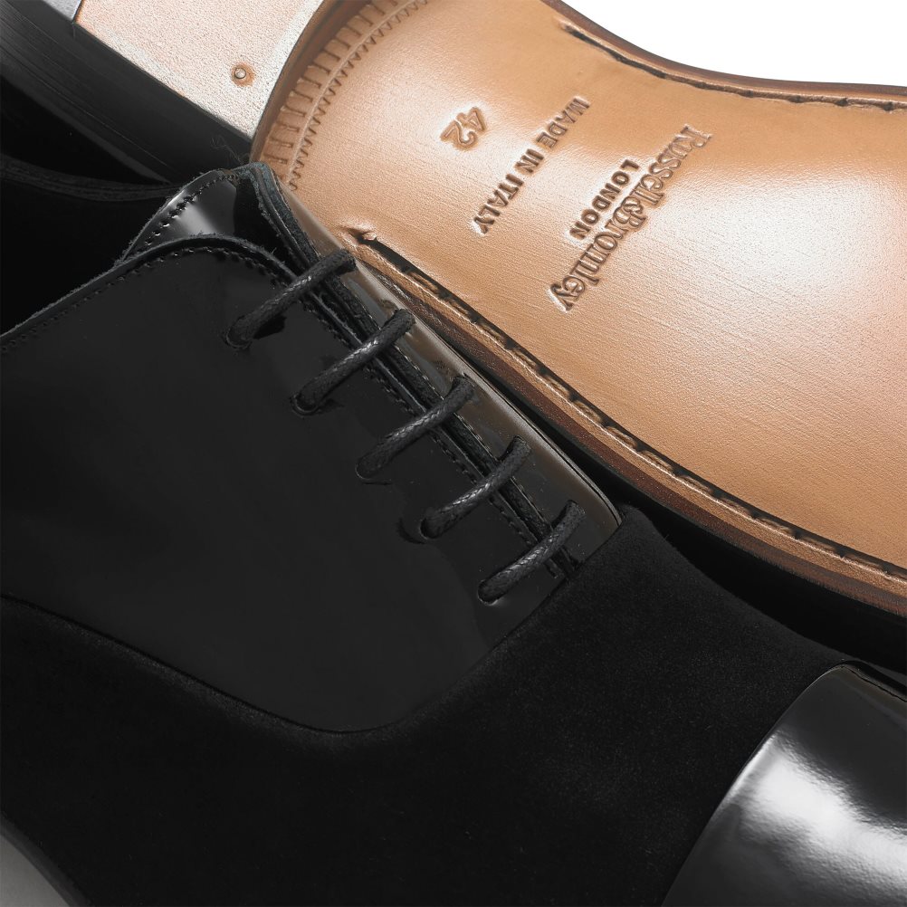 Black Russell And Bromley Stratus Toe Cap Oxford Men's Formal Shoes | CA-4089A