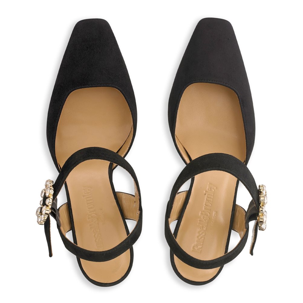 Black Russell And Bromley Strictly Embellished Court Women's Heels | CA-7260K