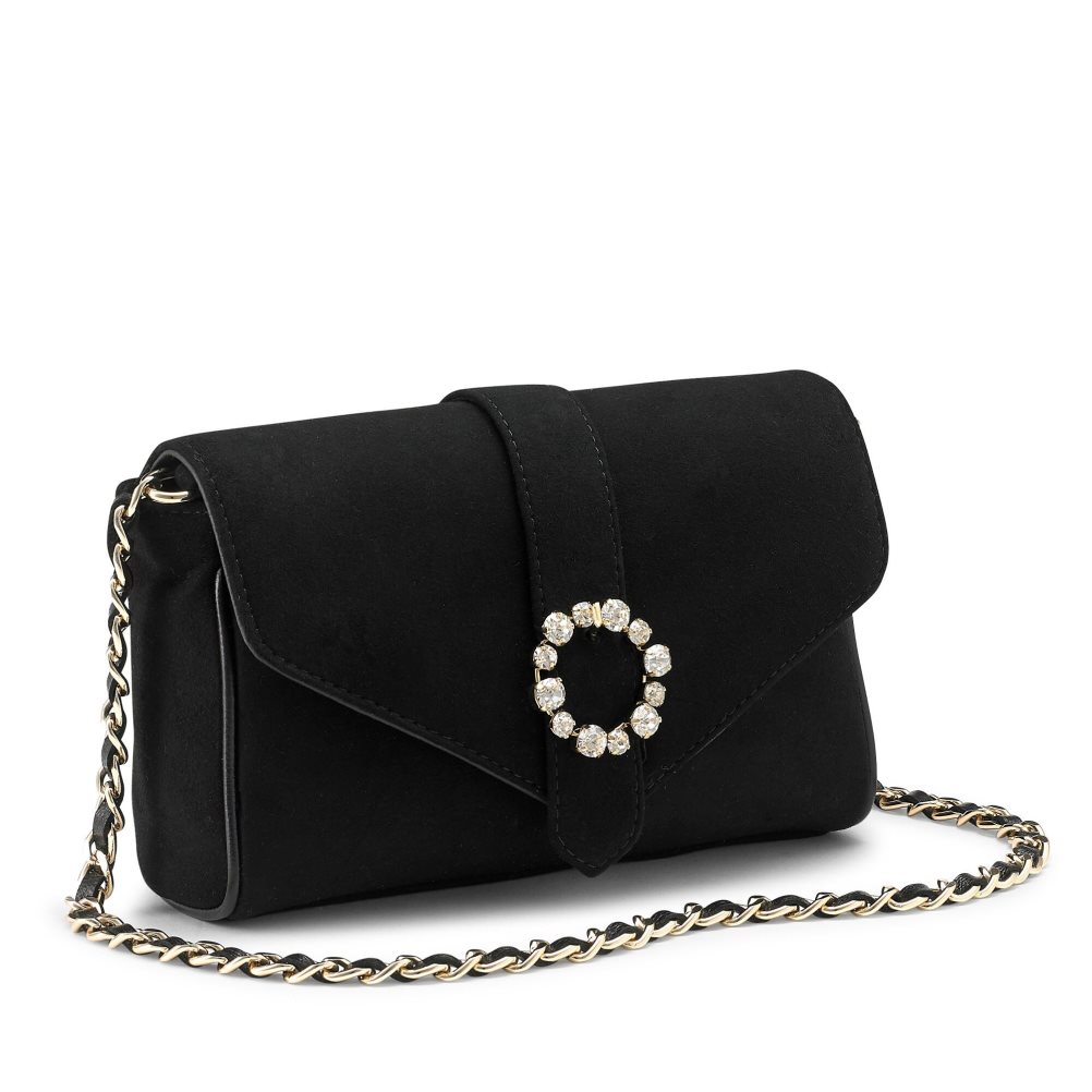Black Russell And Bromley Strictly Jewel Buckle Chain Women's Crossbody Bags | CA-6307L