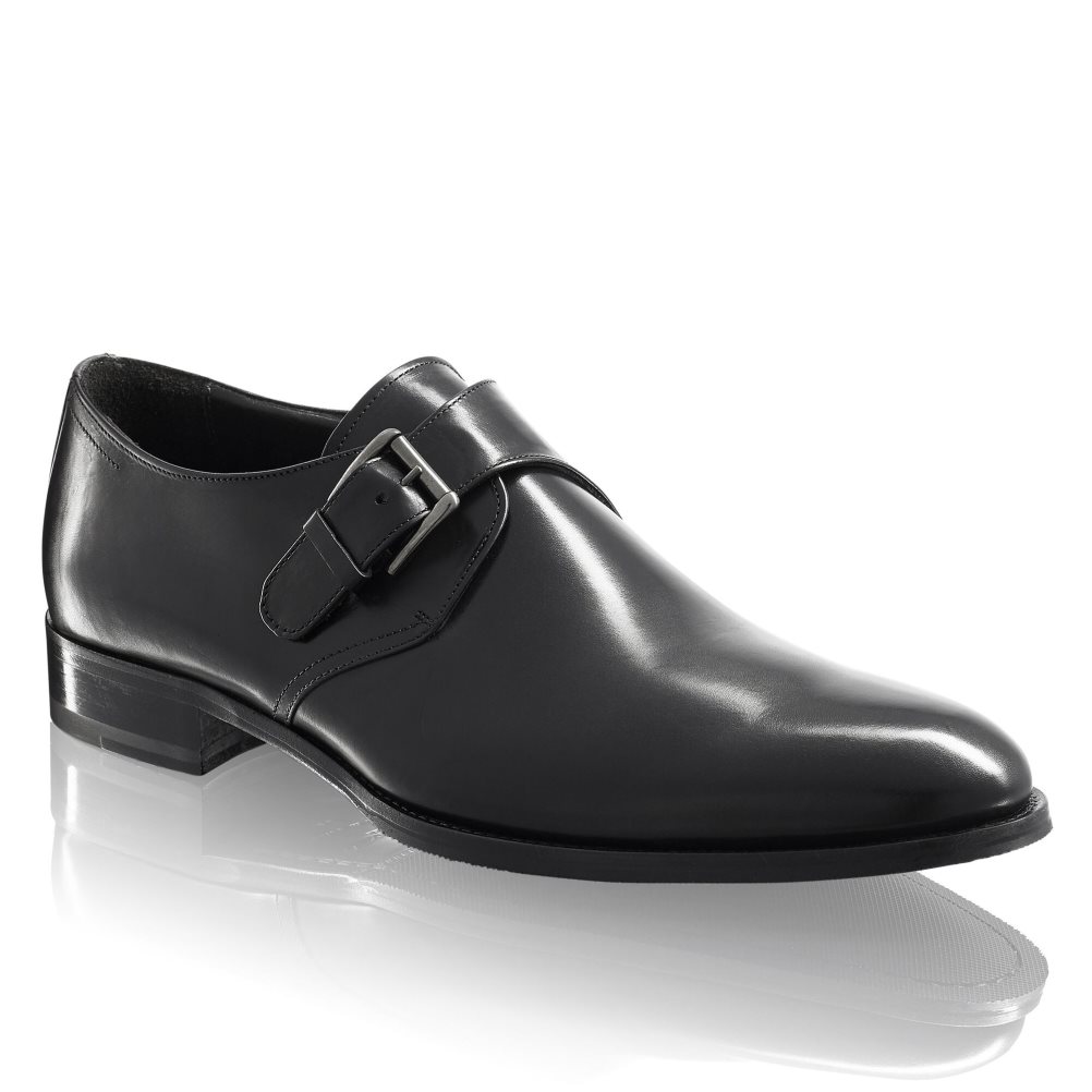 Black Russell And Bromley Sycamore Single Buckle Monk Strap Men's Formal Shoes | CA-7192L