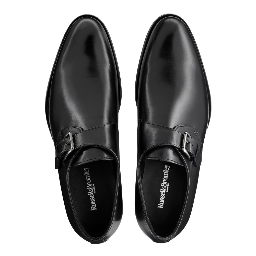 Black Russell And Bromley Sycamore Single Buckle Monk Strap Men's Formal Shoes | CA-7192L