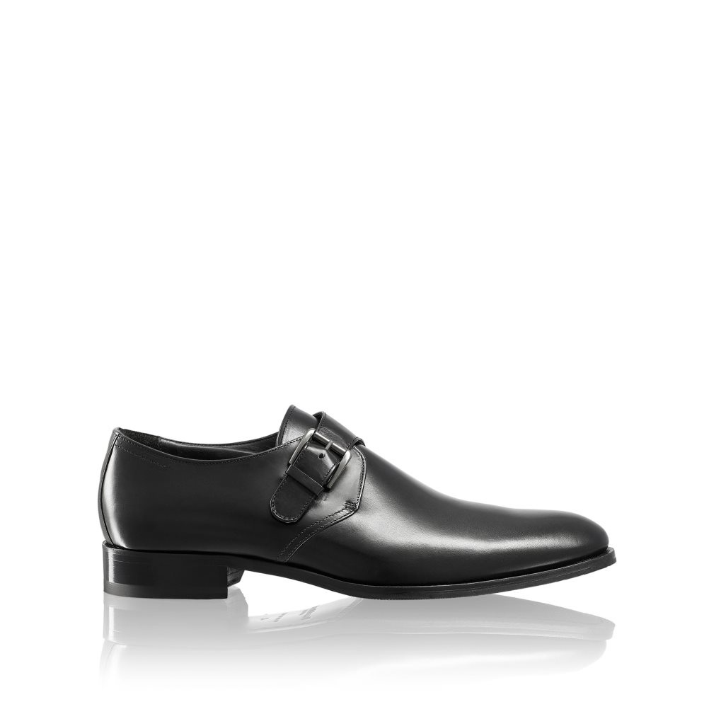 Black Russell And Bromley Sycamore Single Buckle Monk Strap Men\'s Formal Shoes | CA-7192L
