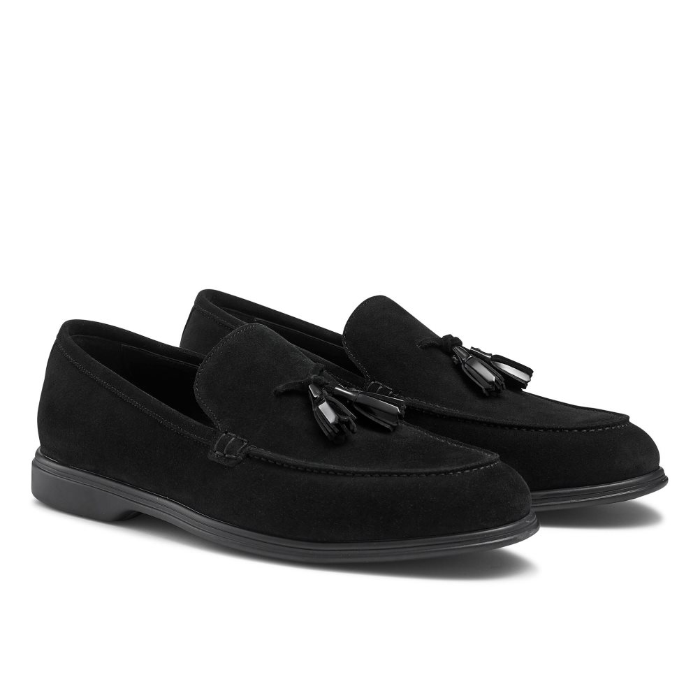 Black Russell And Bromley Tassel Tassel Men's Formal Shoes | CA-4069G