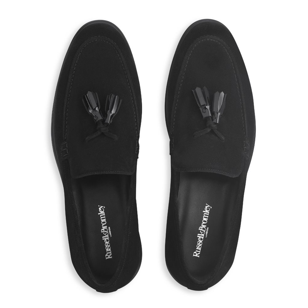 Black Russell And Bromley Tassel Tassel Men's Formal Shoes | CA-4069G