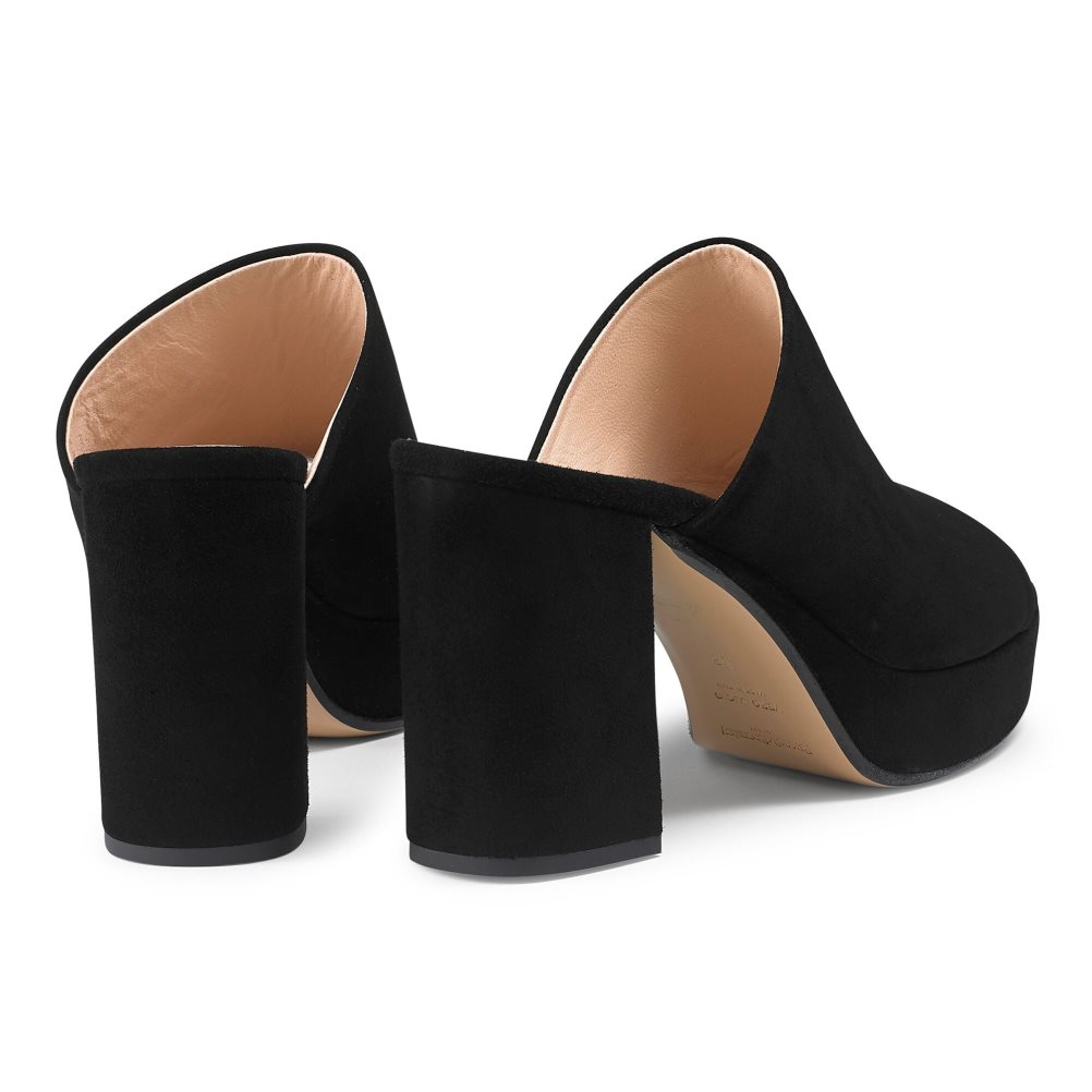 Black Russell And Bromley Topmule Platform Women's Mules | CA-5487A