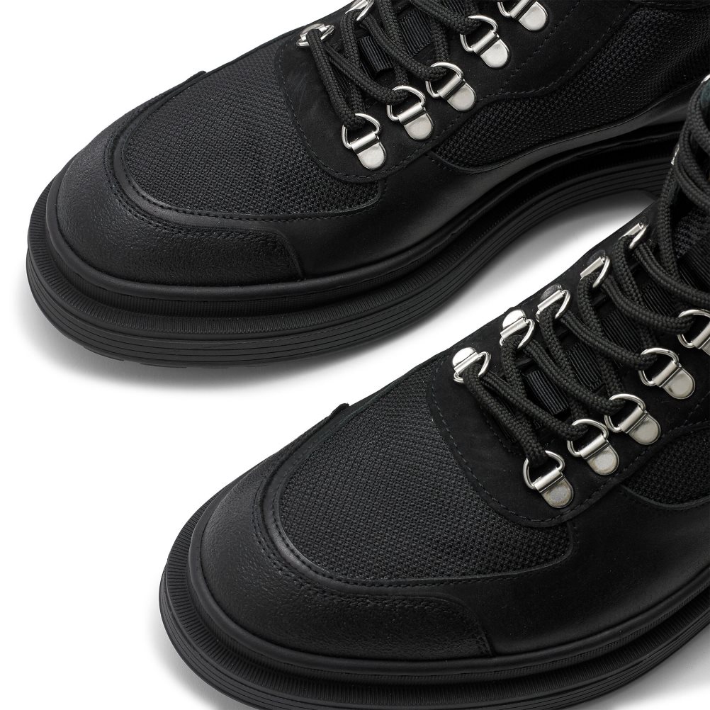 Black Russell And Bromley Trail Hiker Lace Men's Ankle Boots | CA-7531I