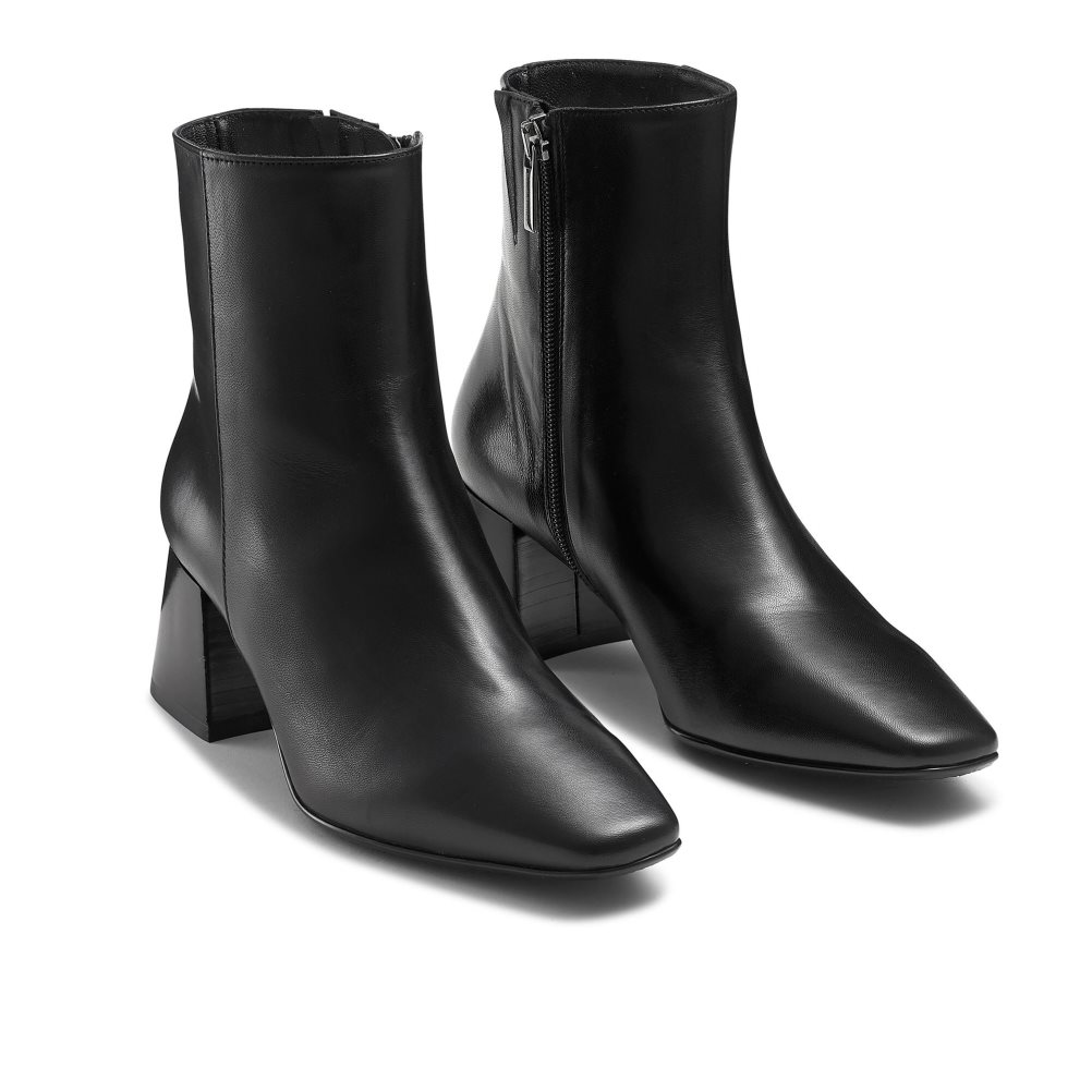 Black Russell And Bromley Twofaced Block Women's Heeled Boots | CA-0736P