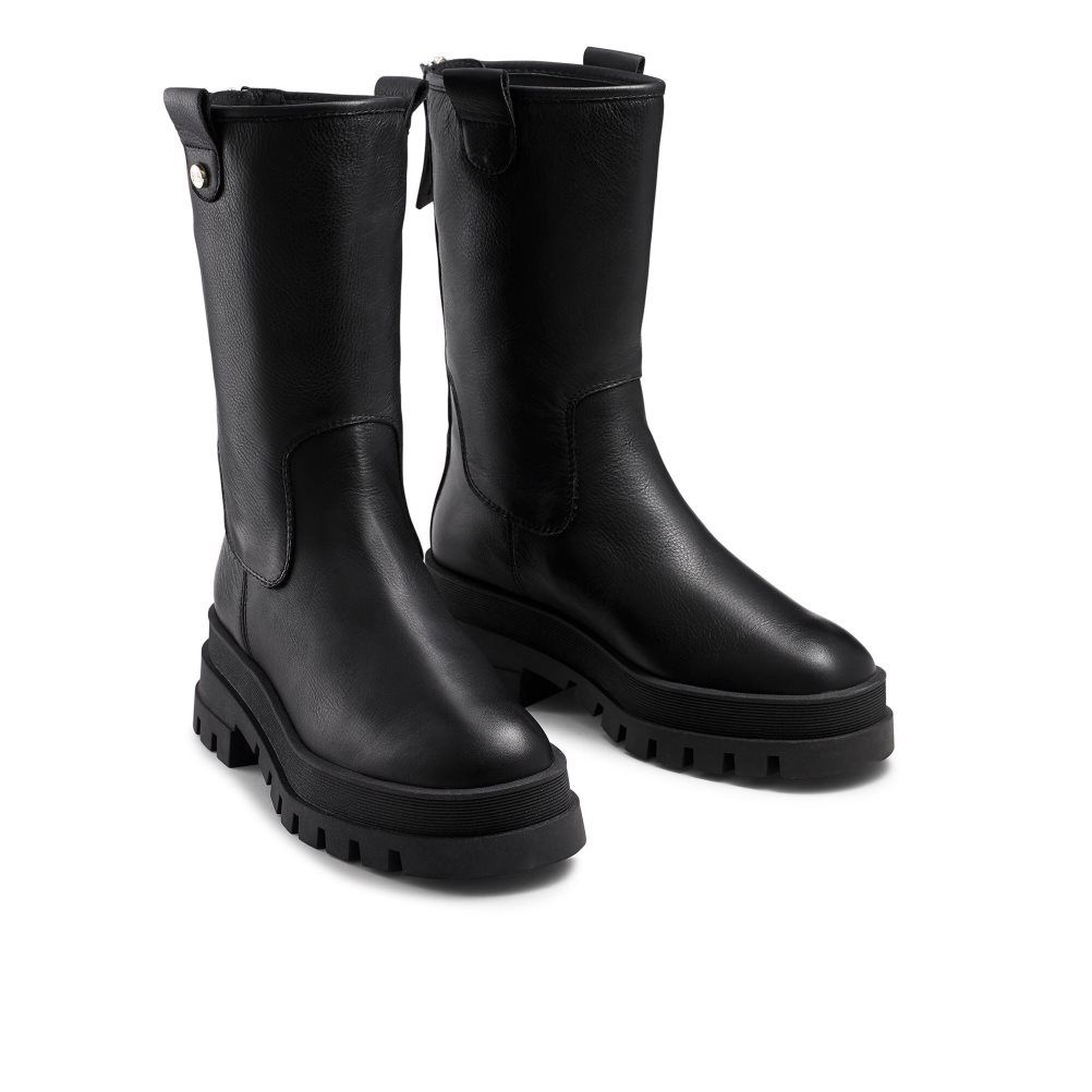 Black Russell And Bromley Work It Zip Back Worker Women's Ankle Boots | CA-6753X