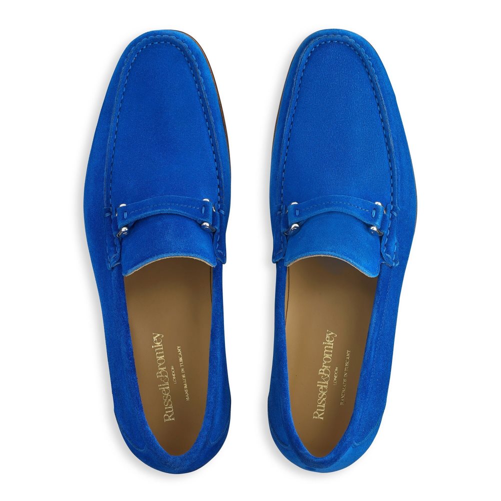 Blue Russell And Bromley Elite Slip On Men's Moccasins | CA-5460Z