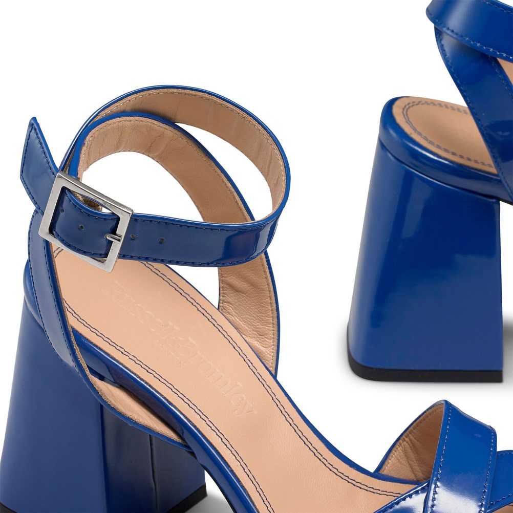Blue Russell And Bromley Groovybaby Platform Women's Heels Sandals | CA-7196D