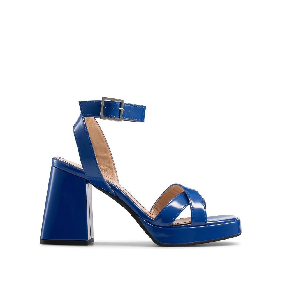 Blue Russell And Bromley Groovybaby Platform Women\'s Heels Sandals | CA-7196D