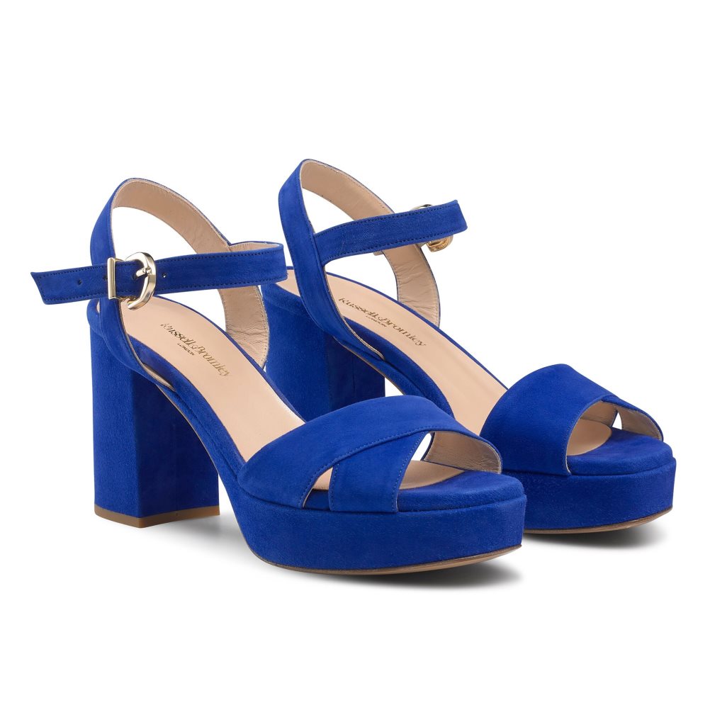 Blue Russell And Bromley Topform Platform Women's Heels Sandals | CA-3480H