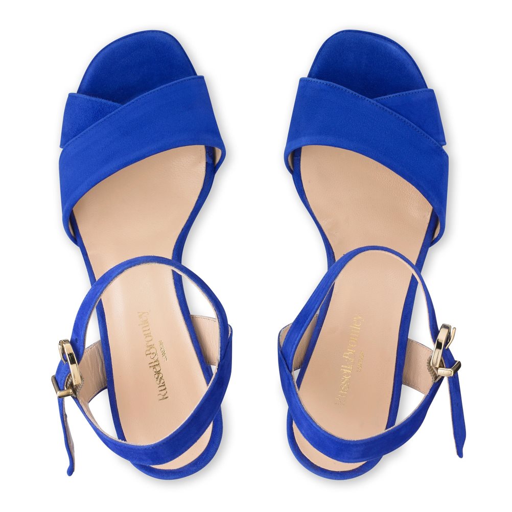 Blue Russell And Bromley Topform Platform Women's Heels Sandals | CA-3480H