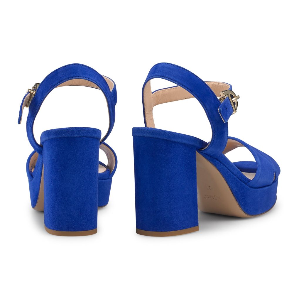 Blue Russell And Bromley Topform Platform Women's Heels Sandals | CA-3480H