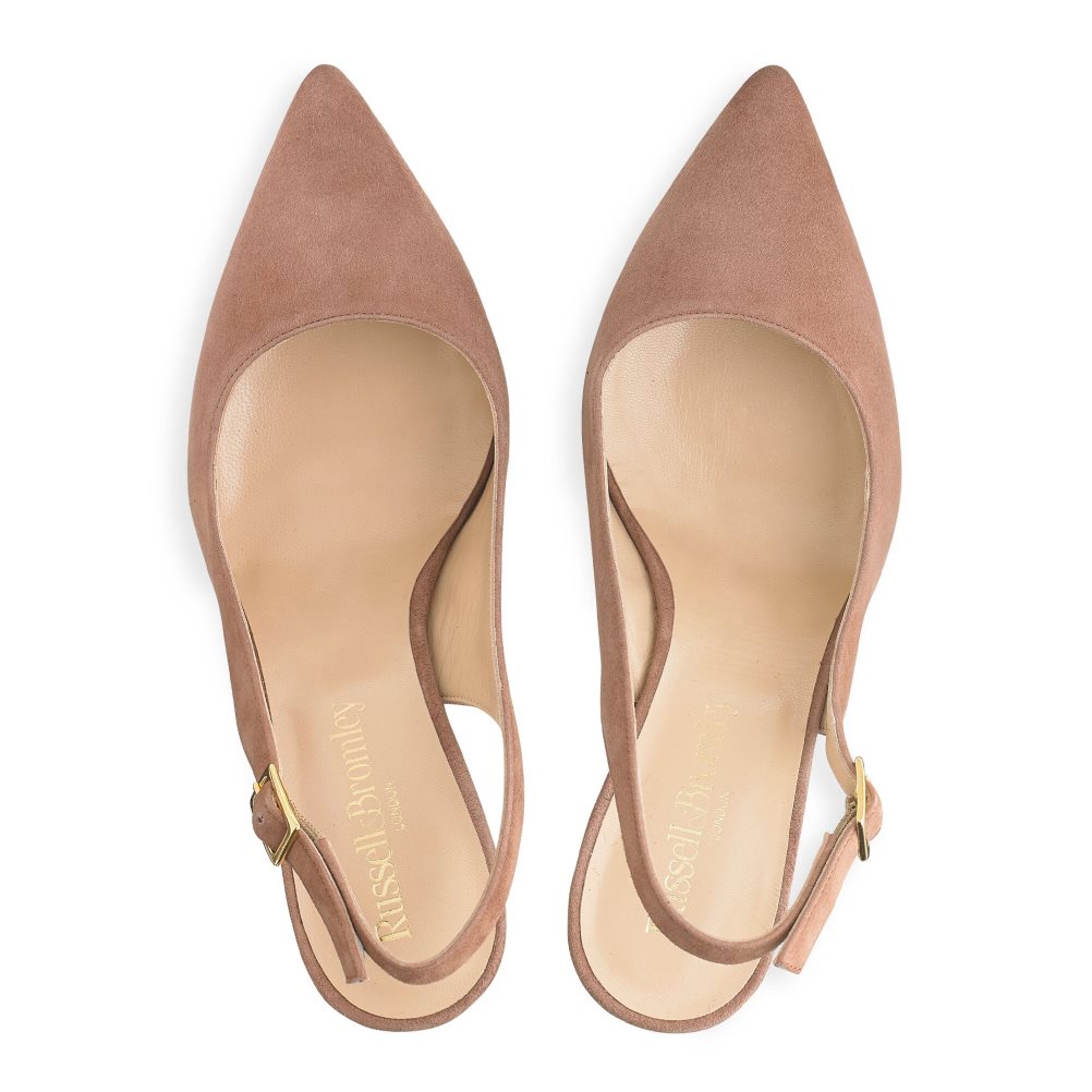 Brown Russell And Bromley 85mm Slingback Women's Heels | CA-5039K
