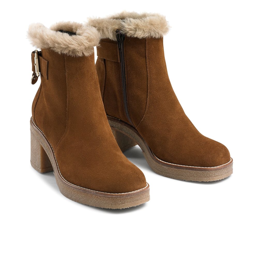 Brown Russell And Bromley Advent Block Women's Heeled Boots | CA-6582Z