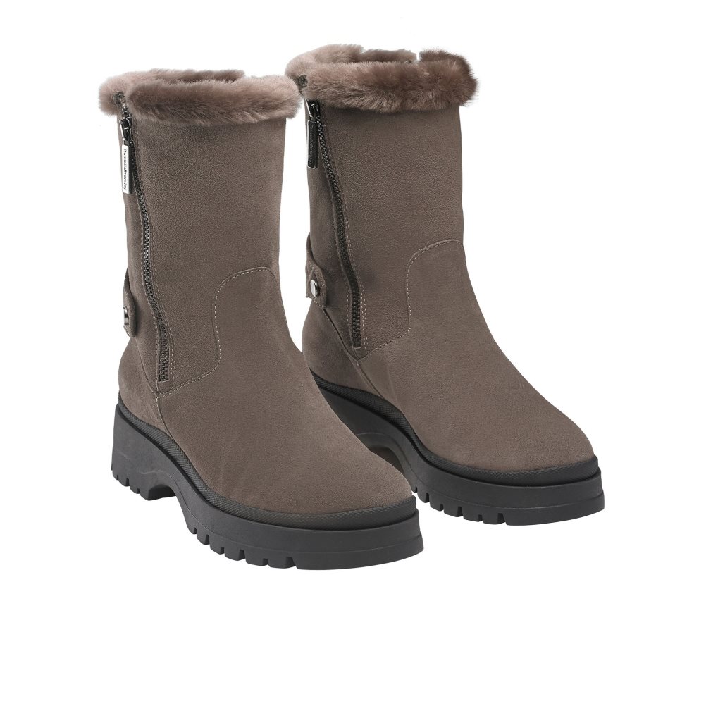 Brown Russell And Bromley Arctic Shearling Lined Stomper Women's Ankle Boots | CA-6028D