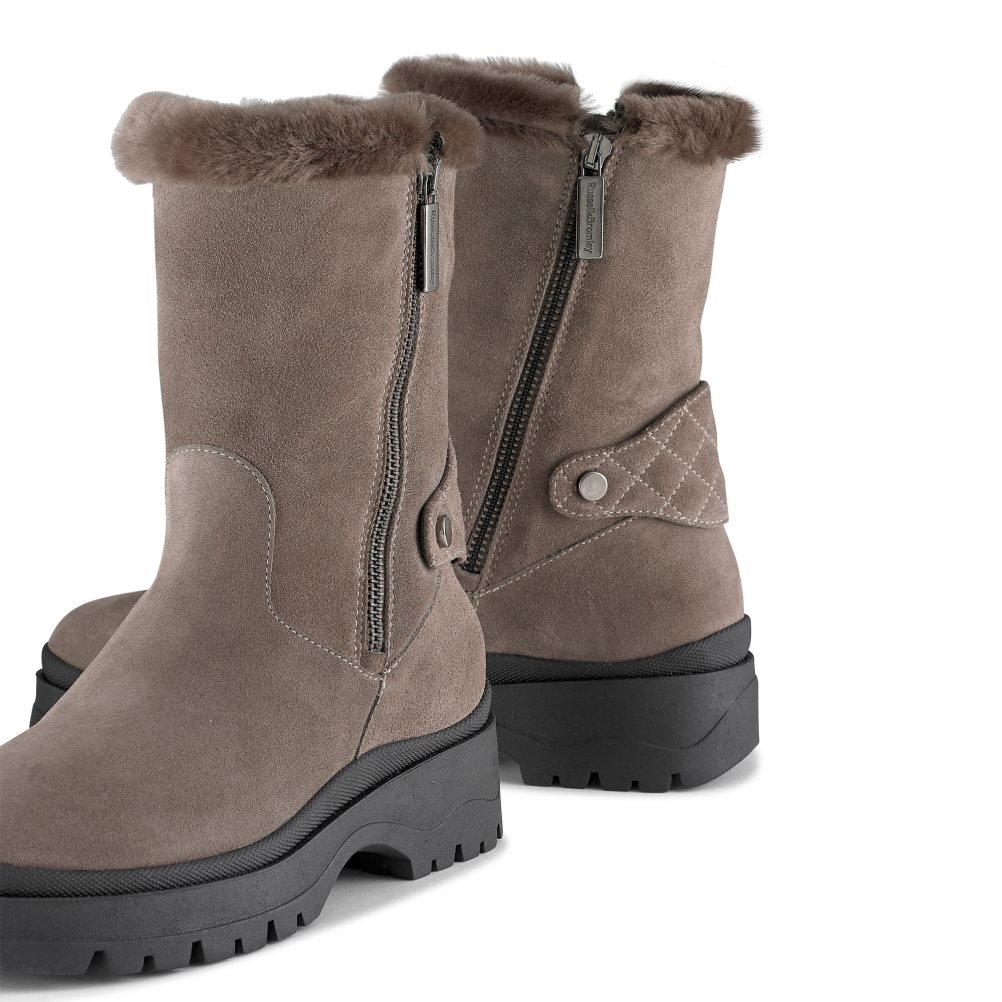 Brown Russell And Bromley Arctic Shearling Lined Stomper Women's Ankle Boots | CA-6028D