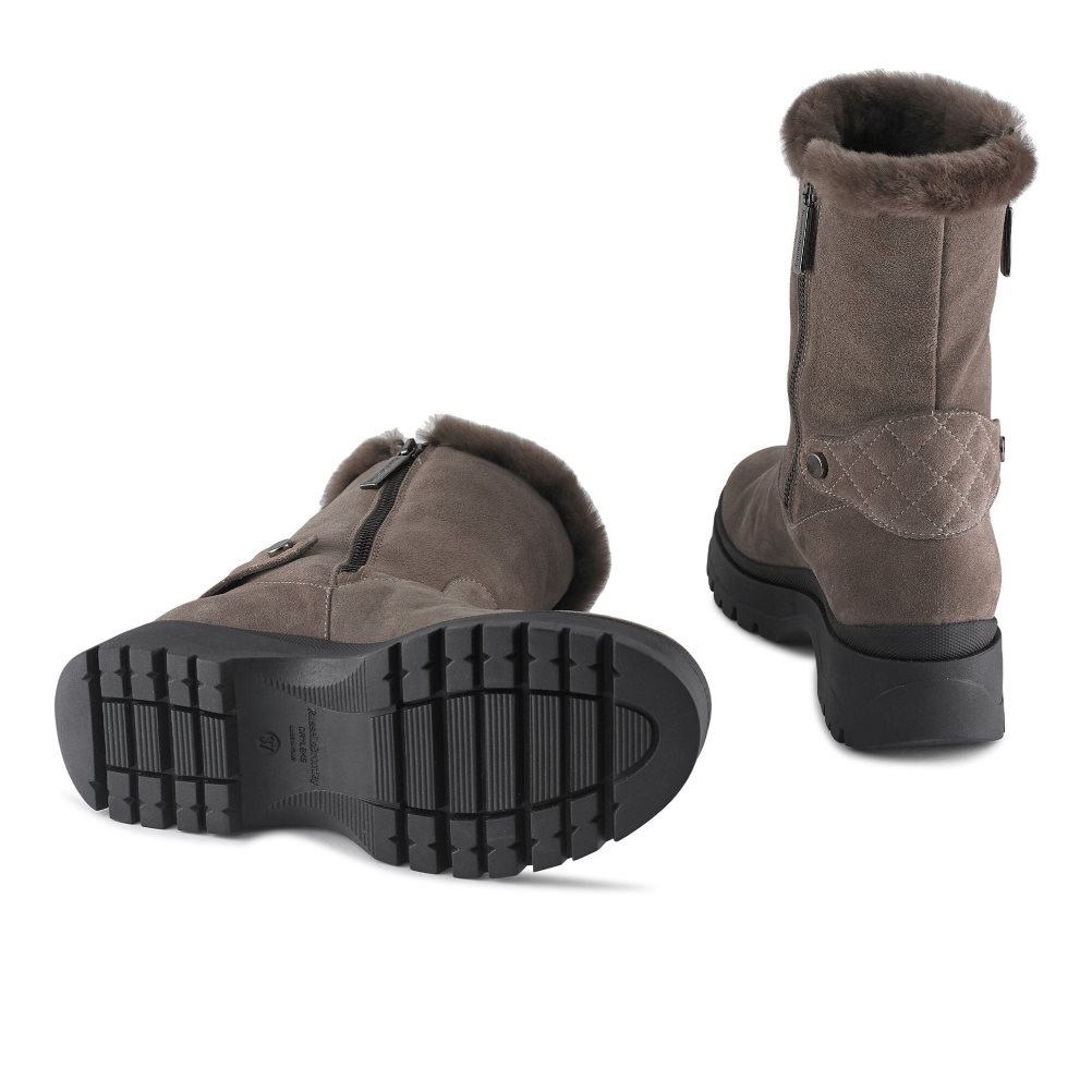 Brown Russell And Bromley Arctic Shearling Lined Stomper Women's Ankle Boots | CA-6028D