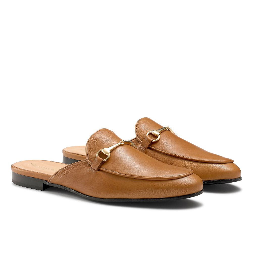 Brown Russell And Bromley Backless Men's Loafers | CA-8695P