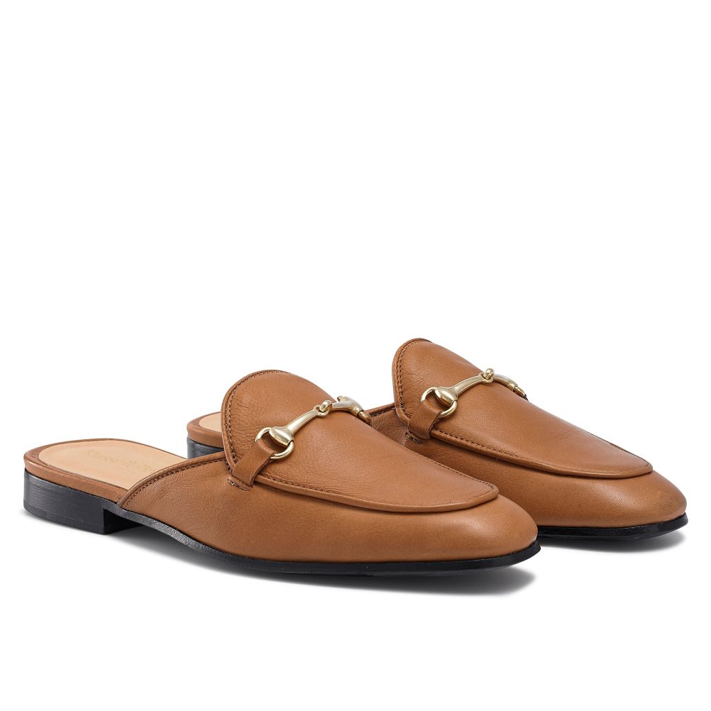 Brown Russell And Bromley Backless Women's Loafers | CA-2394Q