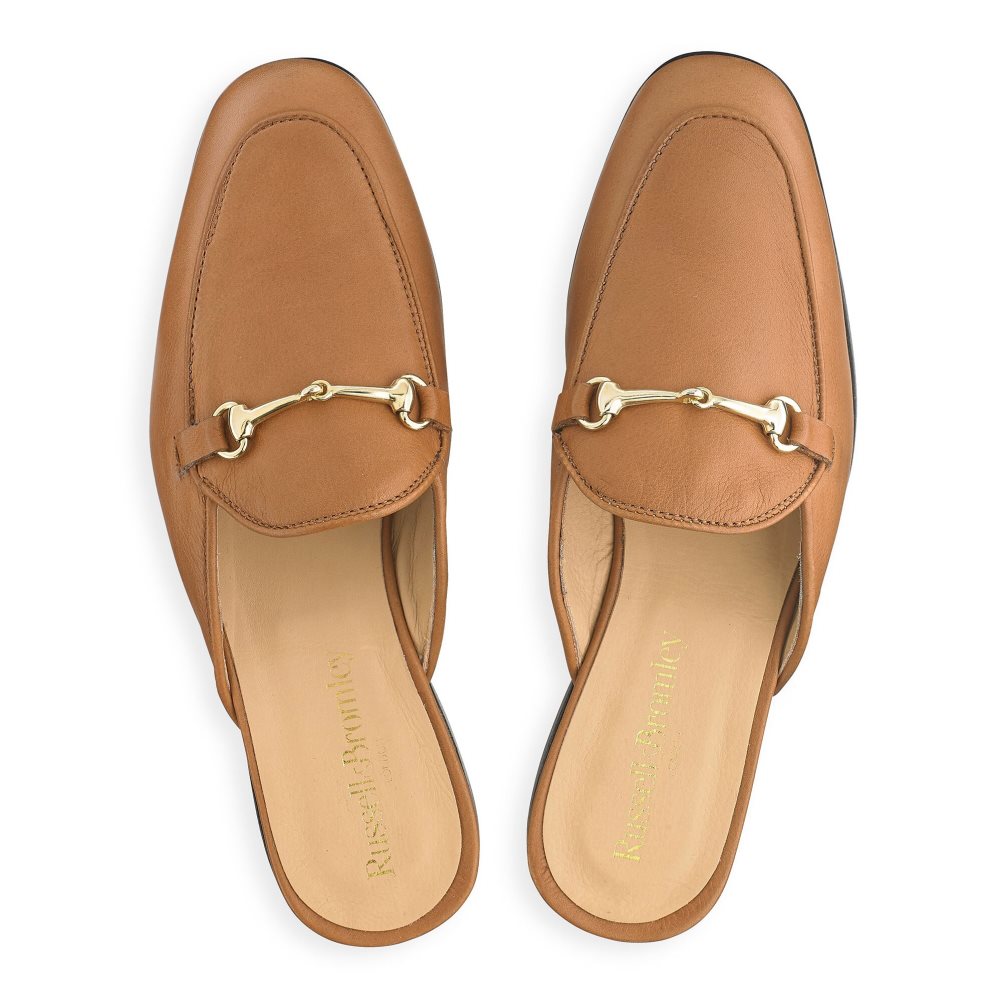 Brown Russell And Bromley Backless Women's Loafers | CA-2394Q