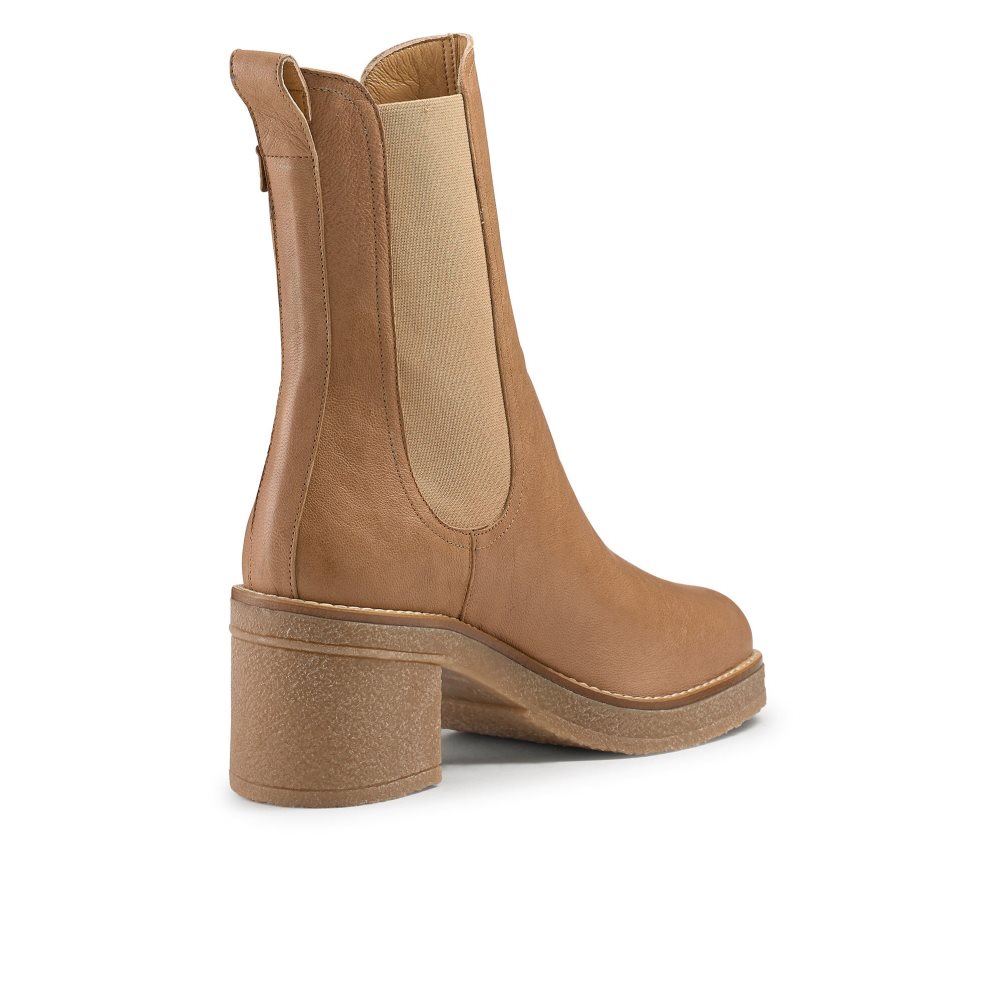 Brown Russell And Bromley Bootcut Crepe Sole Women's Chelsea Boots | CA-0571D