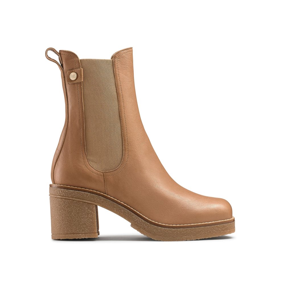 Brown Russell And Bromley Bootcut Crepe Sole Women\'s Chelsea Boots | CA-0571D