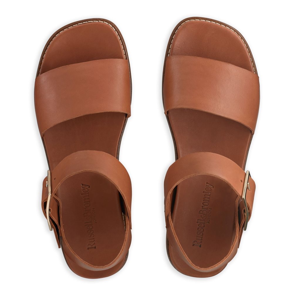 Brown Russell And Bromley Boston Sporty Women's Flat Sandals | CA-5203J