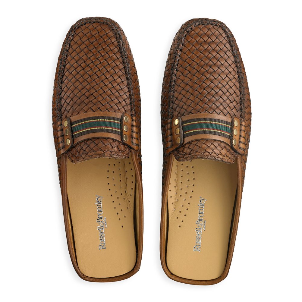 Brown Russell And Bromley Cabriolet Backless Men's Loafers | CA-1962S