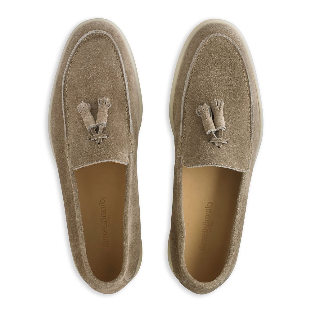 Brown Russell And Bromley Cambria Tassel Men's Loafers | CA-4806C