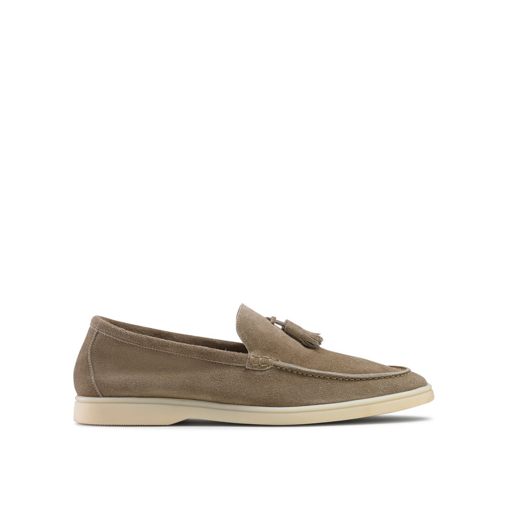 Brown Russell And Bromley Cambria Tassel Men\'s Loafers | CA-4806C