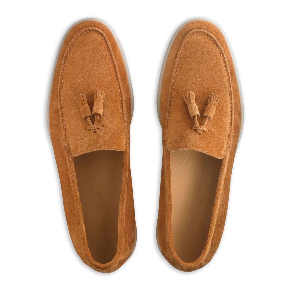 Brown Russell And Bromley Cambria Tassel Men's Loafers | CA-5904V