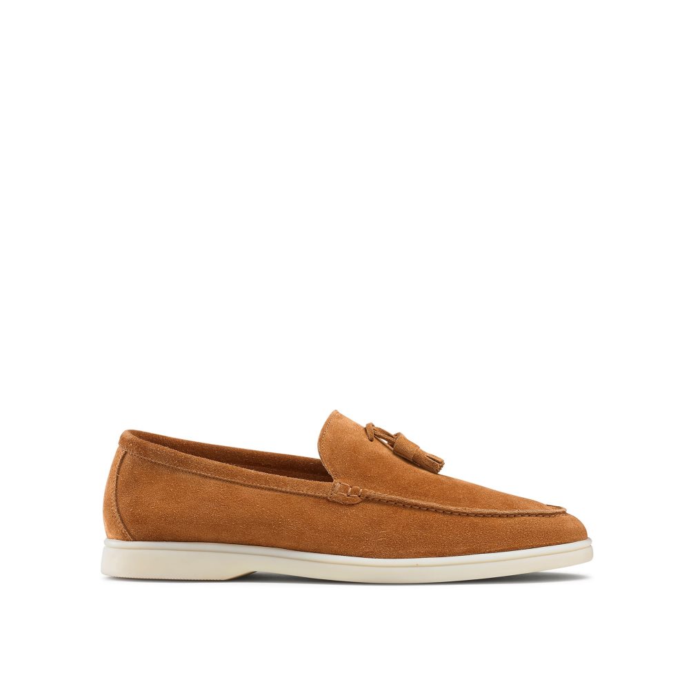 Brown Russell And Bromley Cambria Tassel Men\'s Loafers | CA-5904V
