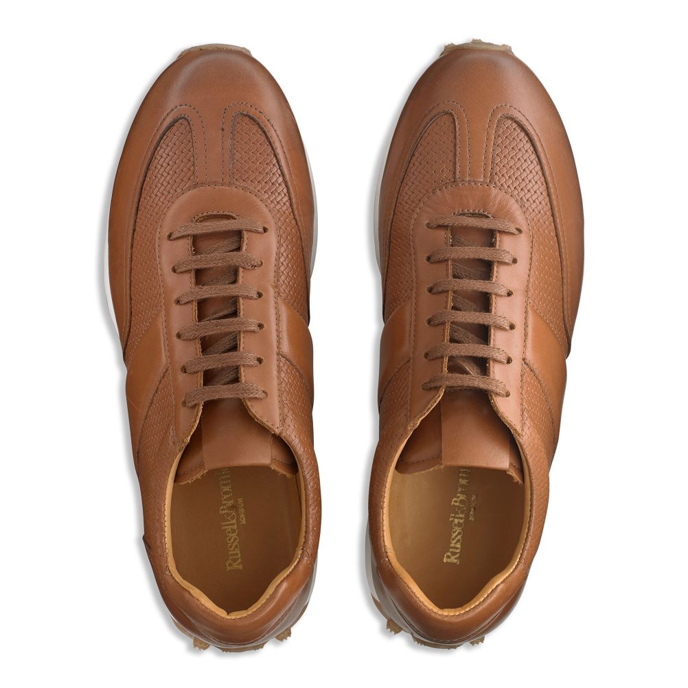 Brown Russell And Bromley Candidate Oxford Lace Runner Men's Sneakers | CA-2560O