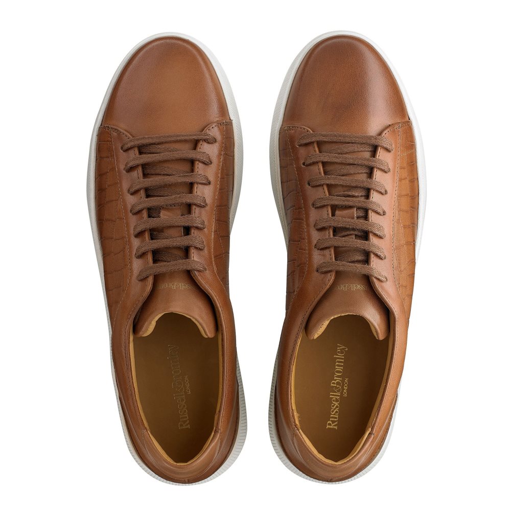 Brown Russell And Bromley Clear Run Lace-up Men's Sneakers | CA-1482M