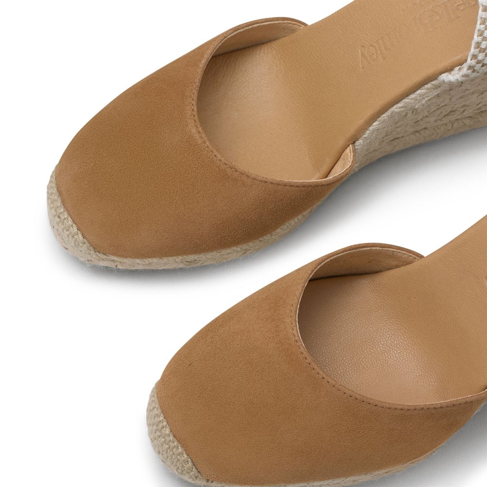 Brown Russell And Bromley Coco-hi Espadrille Women's Wedges | CA-4058C