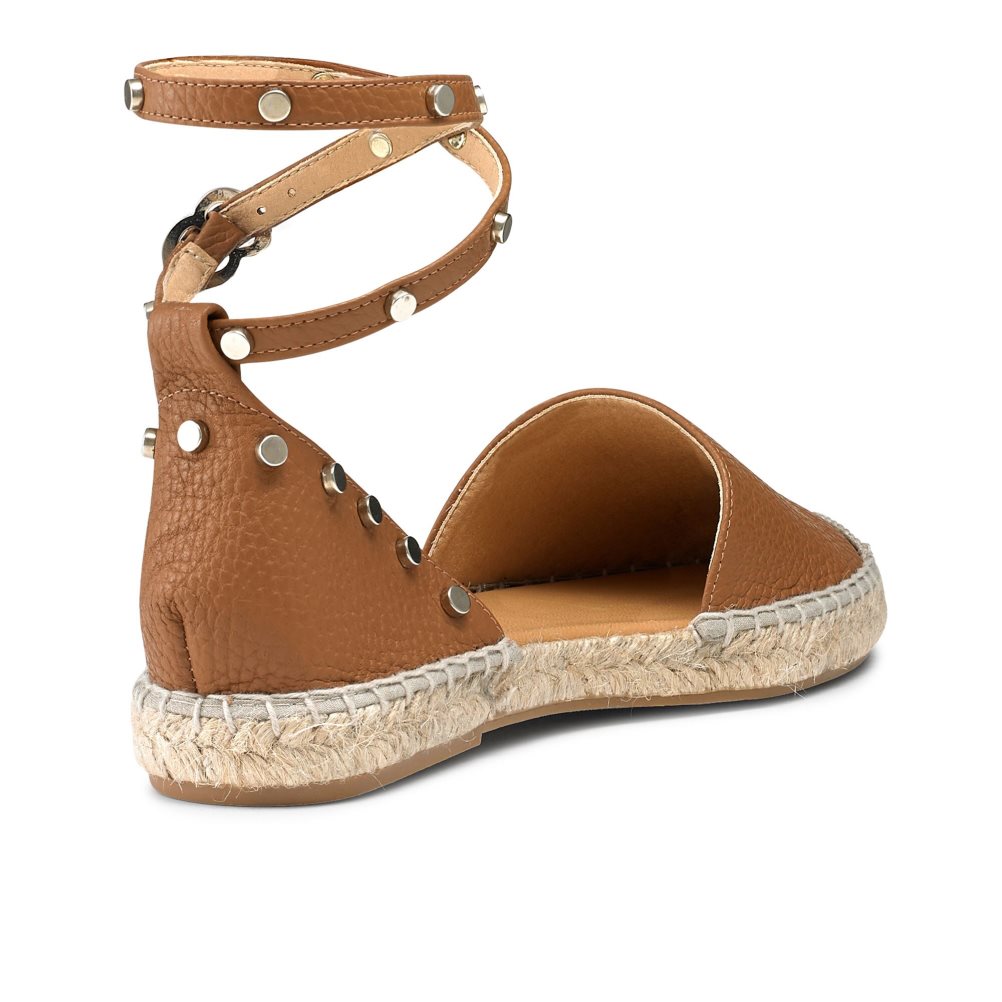 Brown Russell And Bromley Coin Wrap Ankle Wrap Women's Flat Sandals | CA-7094T
