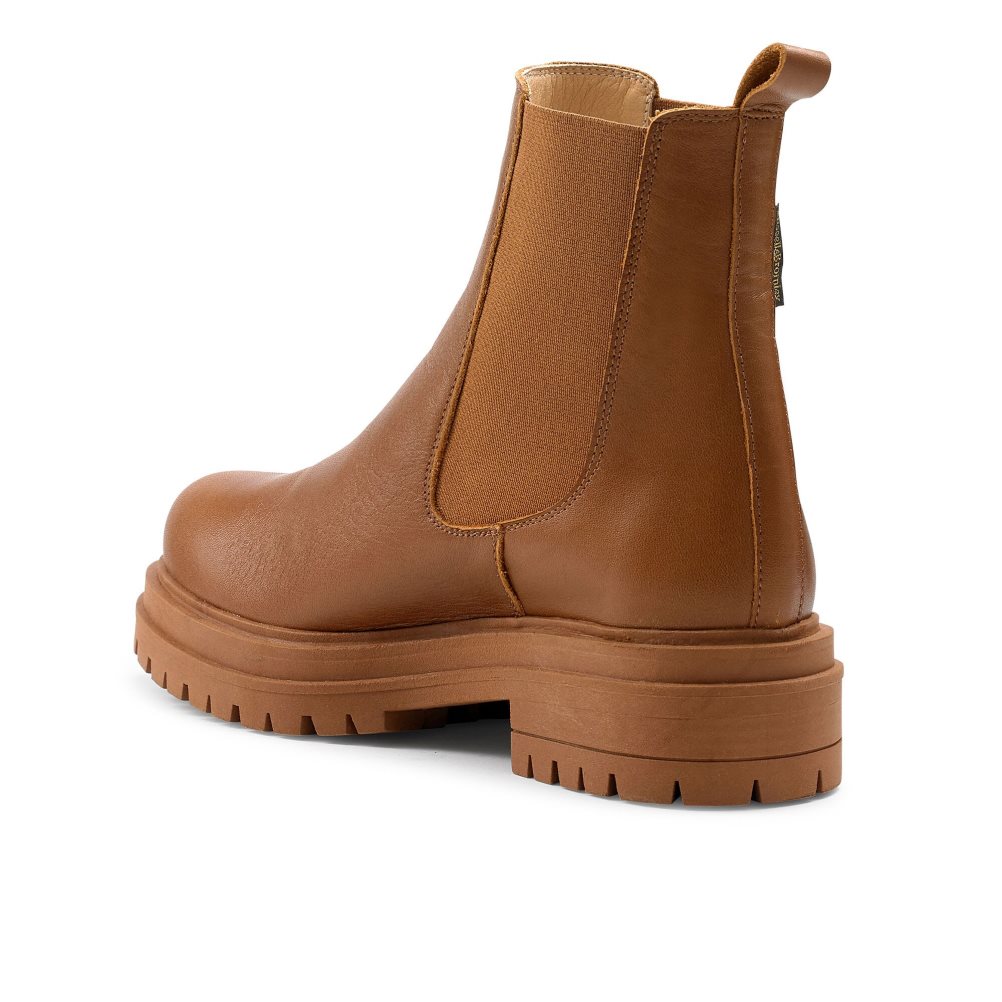 Brown Russell And Bromley Company Combat Women's Chelsea Boots | CA-9524E
