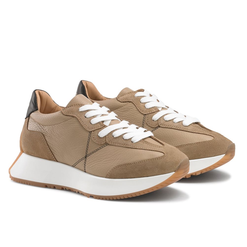 Brown Russell And Bromley Hourglass Flared Sole Women's Sneakers | CA-7983T