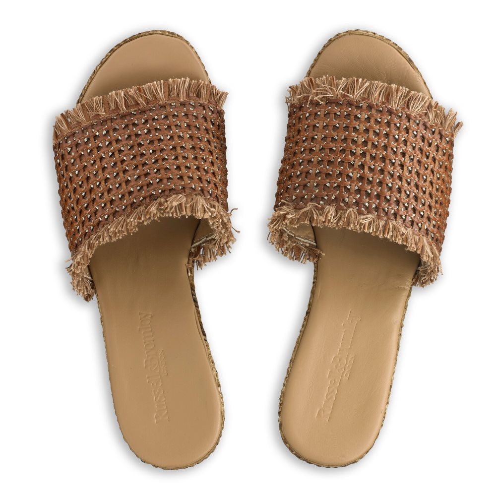 Brown Russell And Bromley Libertine Weave Women's Wedges | CA-7143W