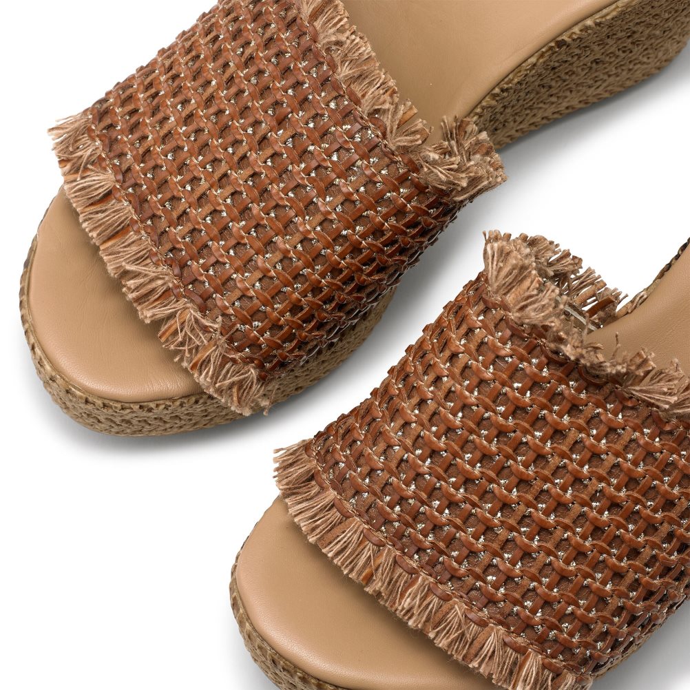 Brown Russell And Bromley Libertine Weave Women's Wedges | CA-7143W
