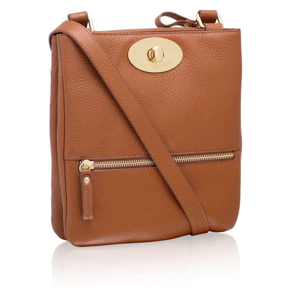 Brown Russell And Bromley Lincoln Turnlock Women's Crossbody Bags | CA-7384W