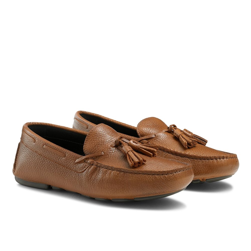 Brown Russell And Bromley Monza Tassel Men's Drivers Shoes | CA-6024S