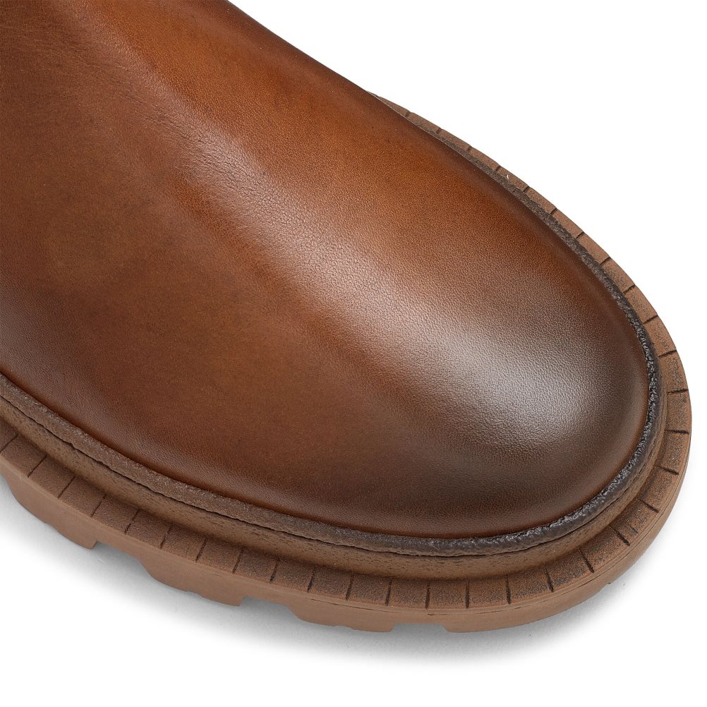 Brown Russell And Bromley Off Grid Chunky Sole Men's Chelsea Boots | CA-0357W