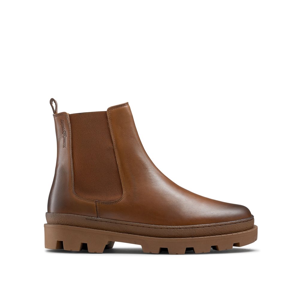Brown Russell And Bromley Off Grid Chunky Sole Men\'s Chelsea Boots | CA-0357W