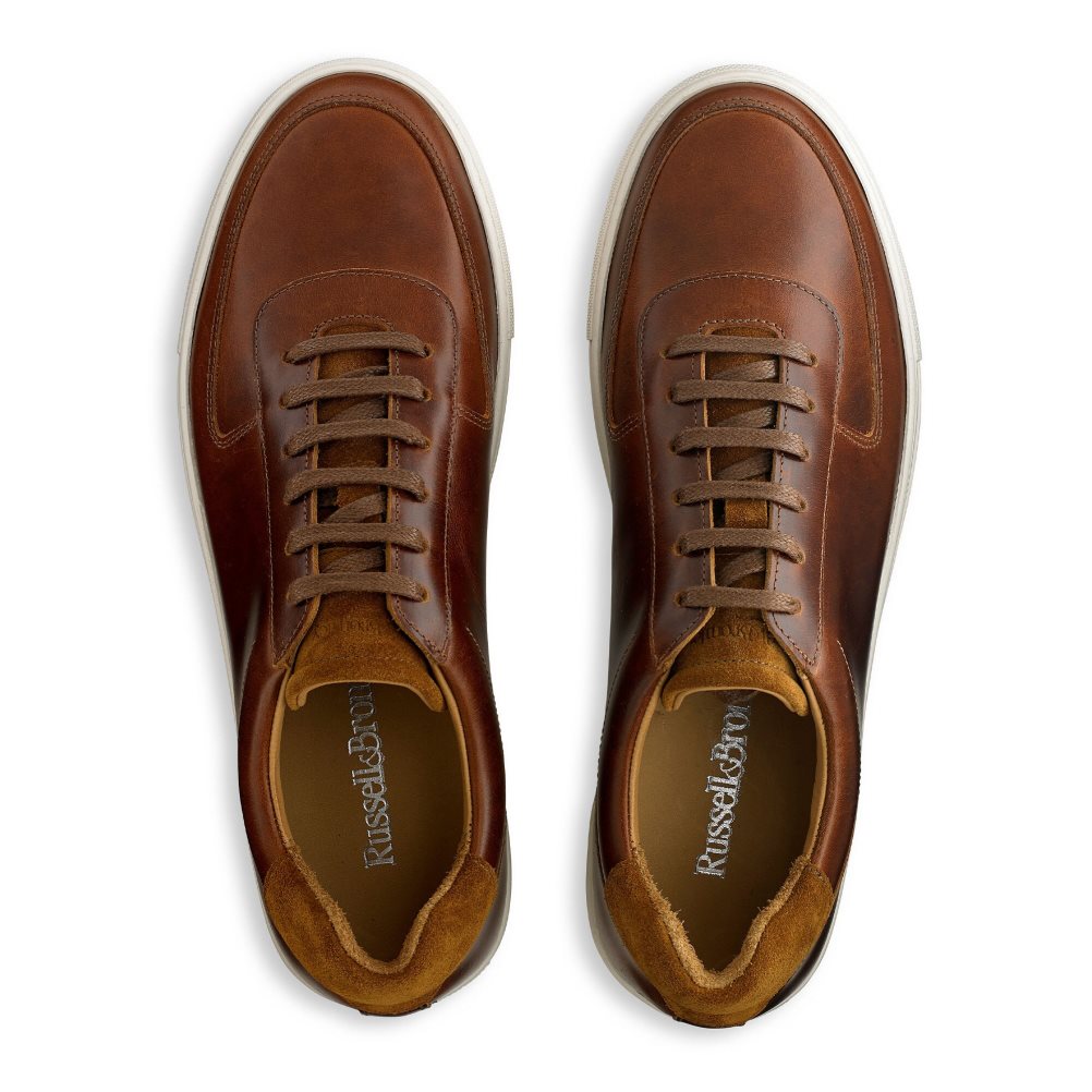 Brown Russell And Bromley Outfield Lace Up Men's Sneakers | CA-9612L