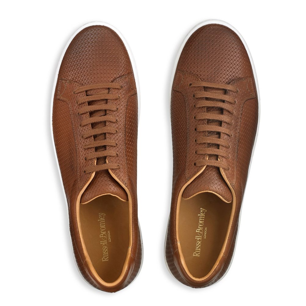Brown Russell And Bromley Park Run Low-top Men's Sneakers | CA-8312N