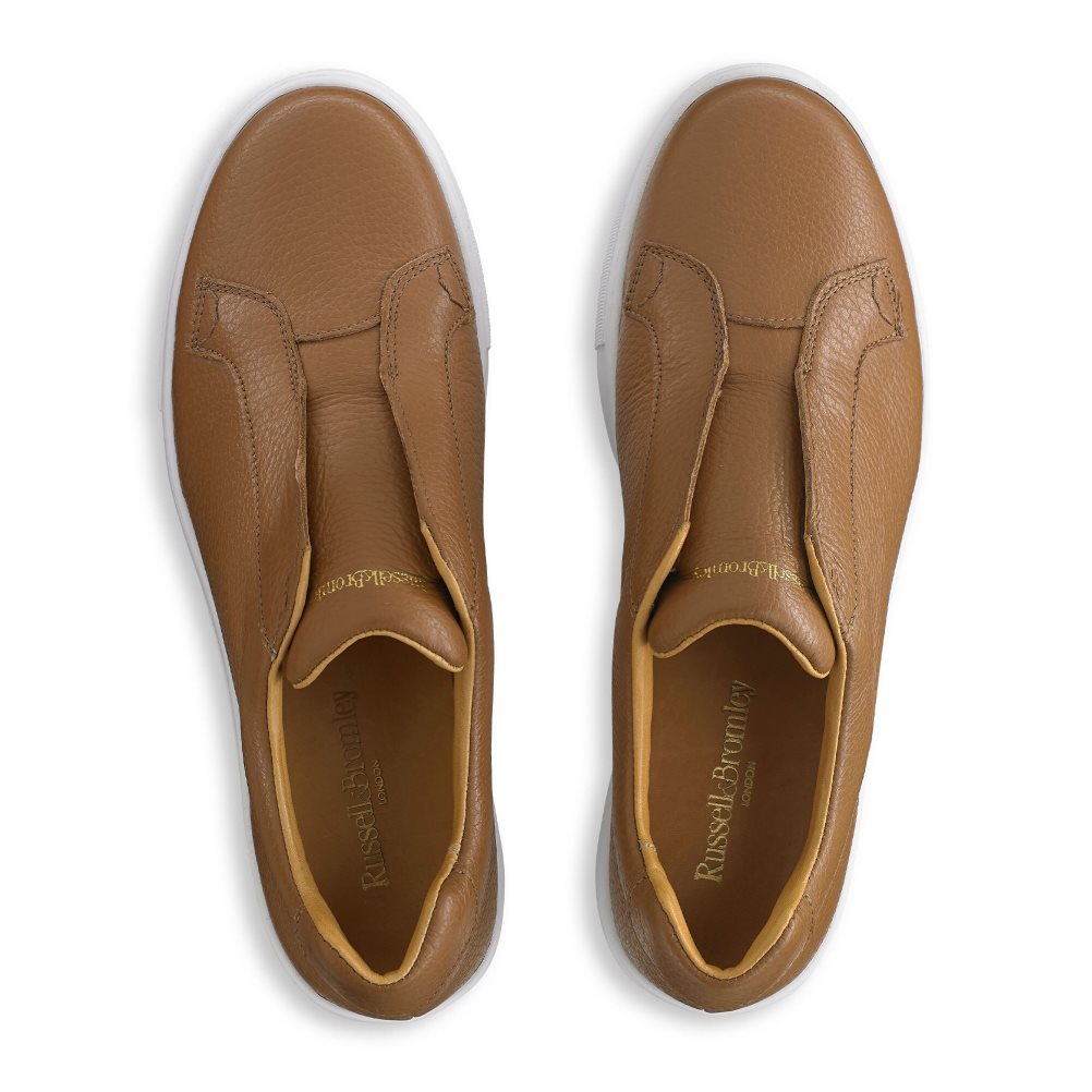 Brown Russell And Bromley Park Up Flatform Laceless Women's Platform Shoes | CA-6084G
