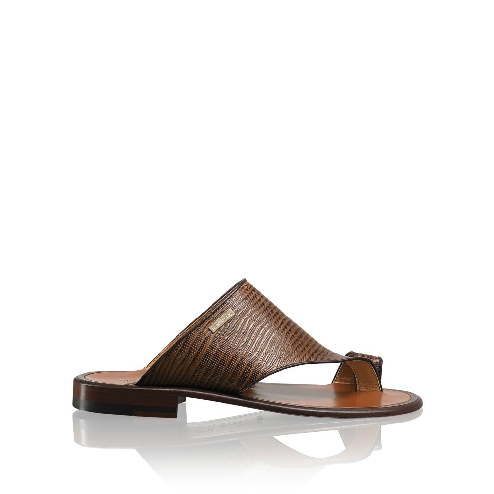 Brown Russell And Bromley Perugia Toe Loop Men\'s Sandals | CA-6354W